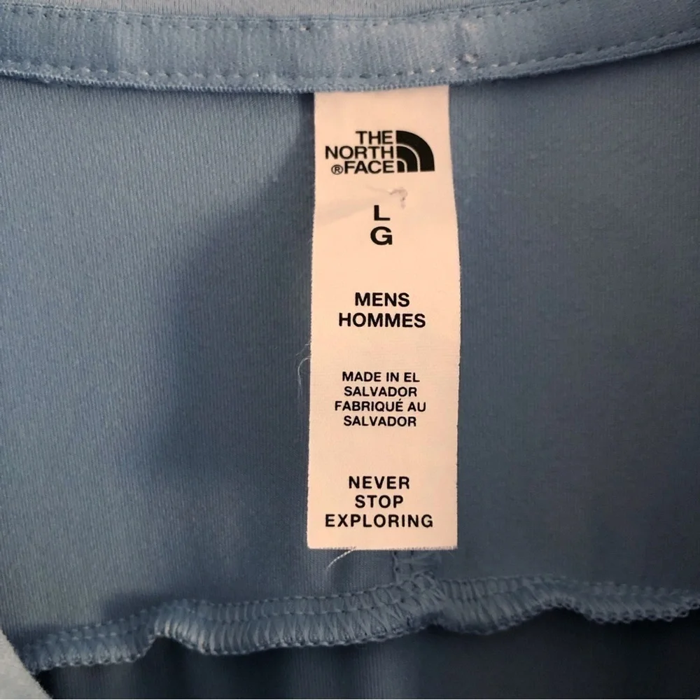 The North Face Mens Polo Shirt Dune Sky Short Sleeve Steel Blue Large